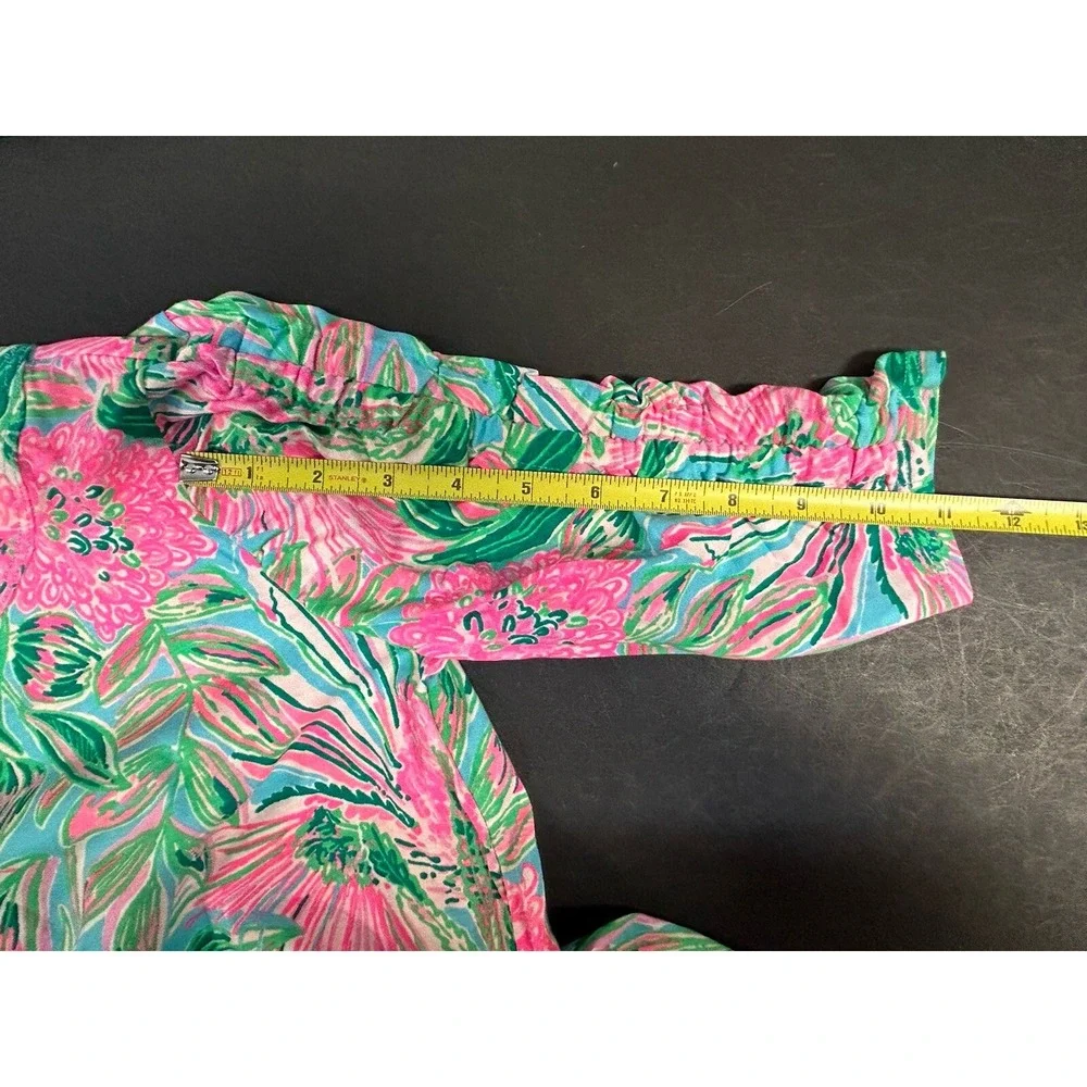 NWOT Lilly Pulitzer Floral Dress Ruched Sleeves Size XXS